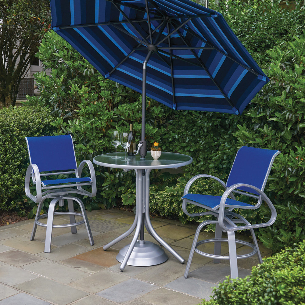 Telescope Casual Aruba Sling Balcony Height Outdoor Set with Swivel Stools - TC-ARUBA-SET8