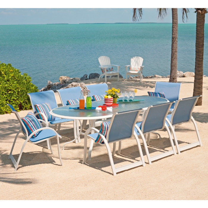 Telescope Casual Aruba II Sling 9 Piece Patio Dining Set