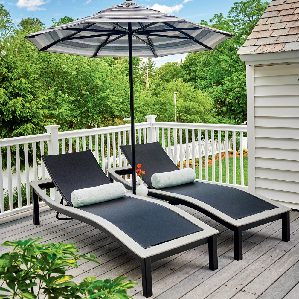 Telescope Casual Bazza Double Chaise with Umbrella Set - TC-BAZZA-SET15