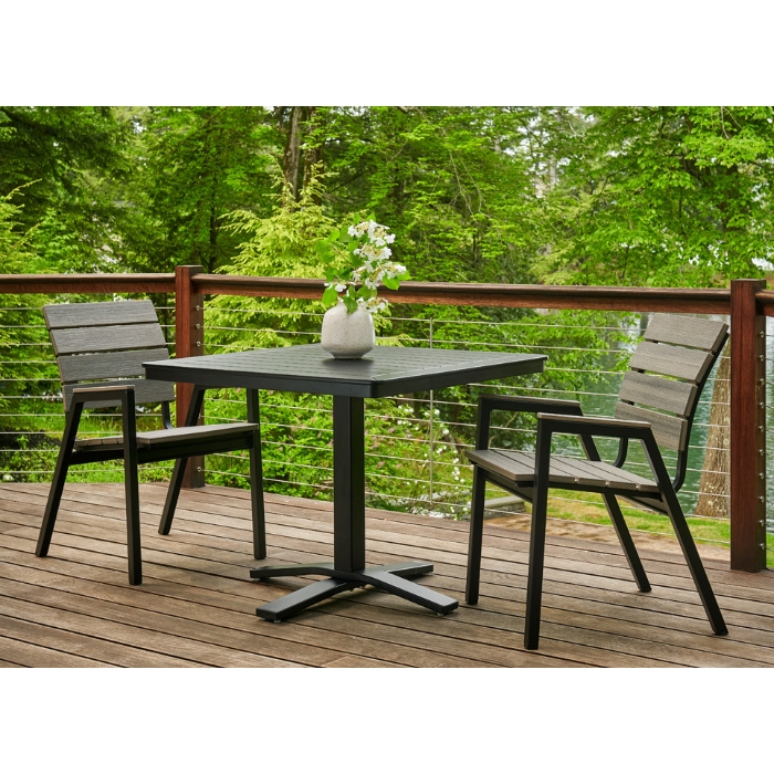 Bazza aluminum dining chair with marine grade polymer seat