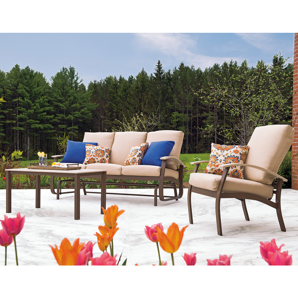 Telescope Casual Belle Isle Cushion 3 Piece Patio Sofa Set - TC-BELLEISLE-SET02