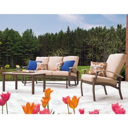 Telescope Casual Belle Isle Cushion 3 Piece Patio Sofa Set - TC-BELLEISLE-SET02
