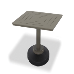 Telescope Casual MGP Dash 36" Square MGP Slat Balcony Table with 80 lb Weighted Pedestal Base - T110D-3P20
