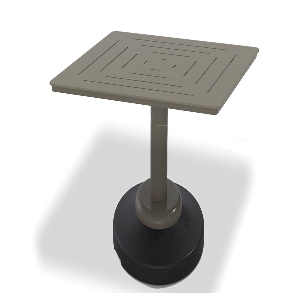 Telescope Casual MGP Dash 36" Square MGP Slat Bar Table with 80 lb Weighted Pedestal Base - T110D-4P20