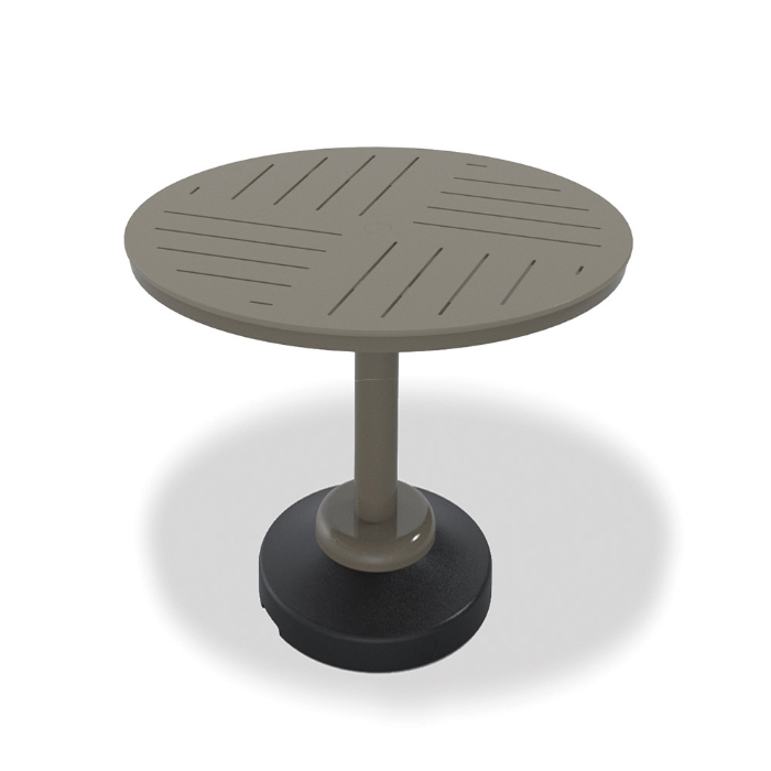 Telescope Casual MGP Dash 42" Round MGP Slat Balcony Table with 80 lb Weighted Pedestal Base - T120D-3P20