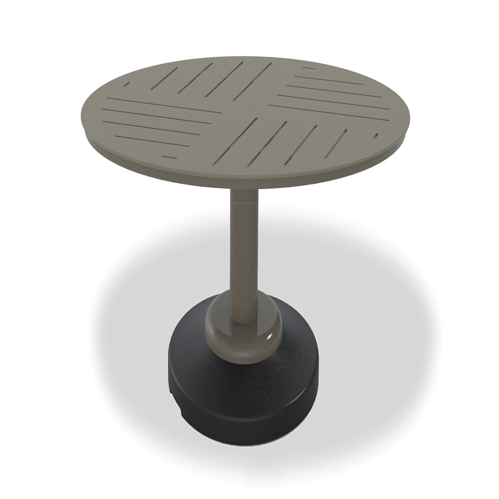 Telescope Casual MGP Dash 42" Round MGP Slat Bar Table with 80 lb Weighted Pedestal Base - T120D-4P20