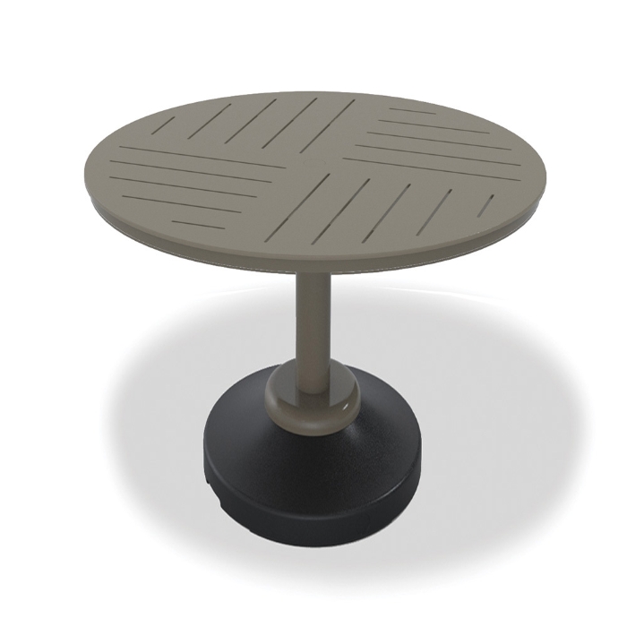 Telescope Casual MGP Dash 48" Round MGP Slat Balcony Table with 120 lb Weighted Pedestal Base - TM80D-3P50
