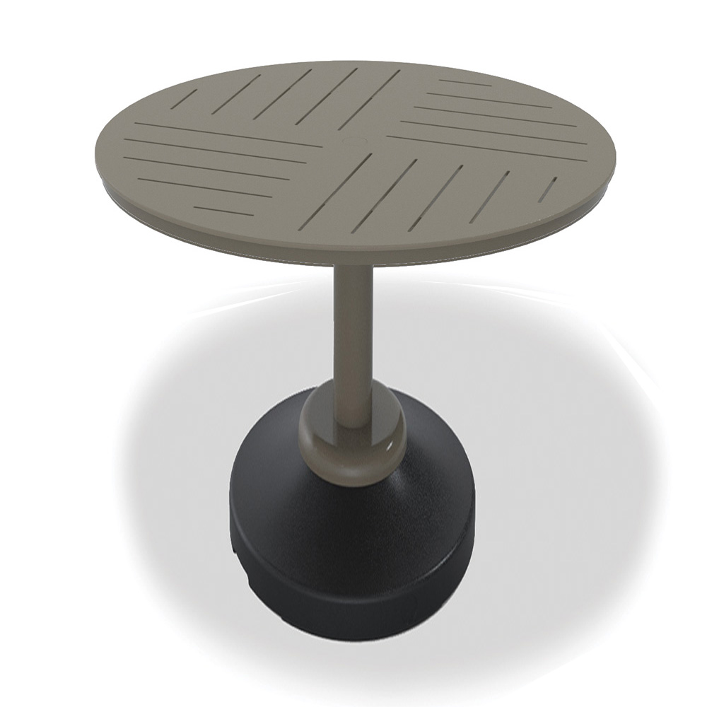Telescope Casual MGP Dash 48" Round MGP Slat Bar Table with 120 lb Weighted Pedestal Base - TM80D-4P50