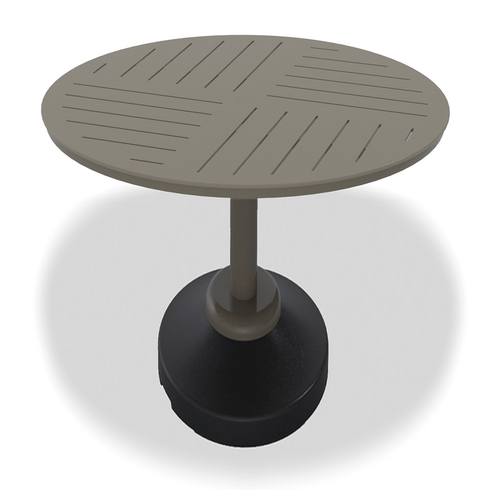 Telescope Casual MGP Dash 54" Round MGP Slat Bar Table with 120 lb Weighted Pedestal Base - TP20D-4P50
