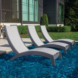 Telescope Casual Dune MGP Chaise Set of 3 for Pool Ledge - TC-DUNE-SET3