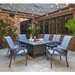 Outdoor fire table dining set