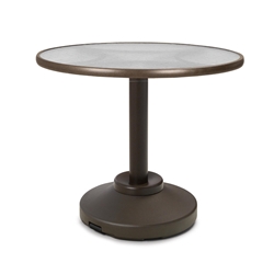 Telescope Casual 30" Round Glass Top Balcony Table with Weighted Pedestal Base - 5980-3P20