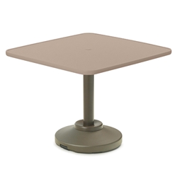 Telescope Casual 36" Square Hammered MGP Dining Table with Weighted Pedestal Base - T930-2P20