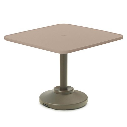 Telescope Casual 36" Square Hammered MGP Dining Table with Weighted Pedestal Base - T930-2P20