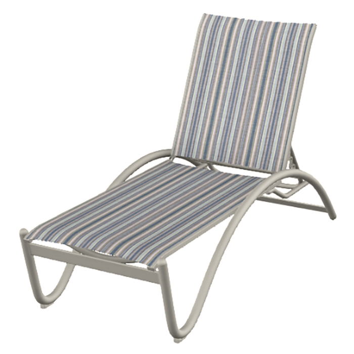 Telescope Casual Helios Aluminum Contract Sling Lay Flat Stacking Chaise - 70D0