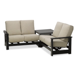 Telescope Casual Leeward Cushion Marine Grade Polymer Modular Loveseat Patio Set - TC-LEEWARD-SET17