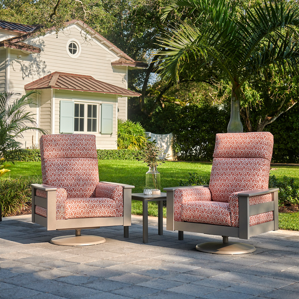 Telescope Casual Leeward Cushion Premier Swivel Rocker Lounge Chair Patio Set