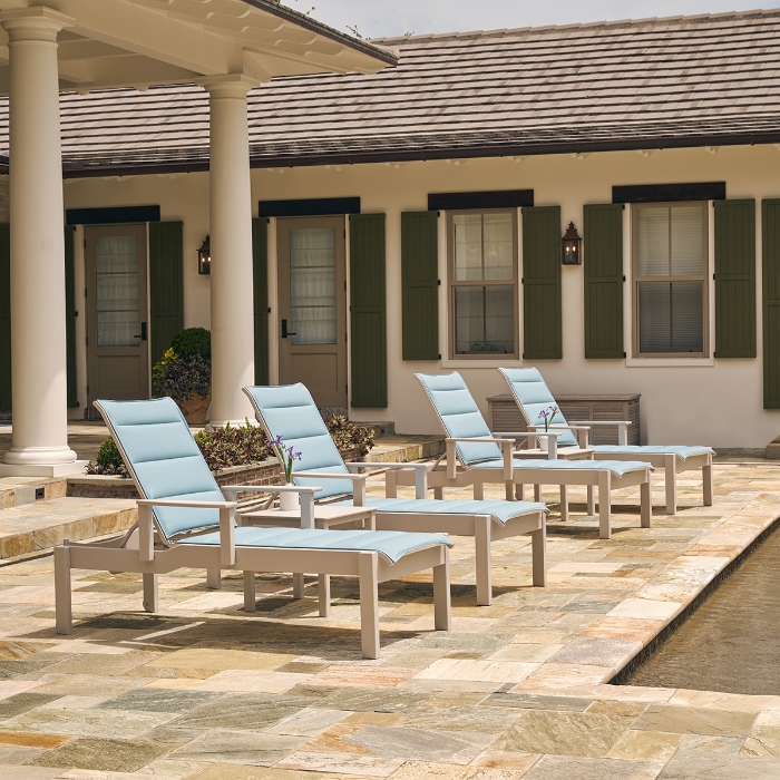 Leeward MGP Sling Long Frame Chaise with Arms - 9L20-90V0