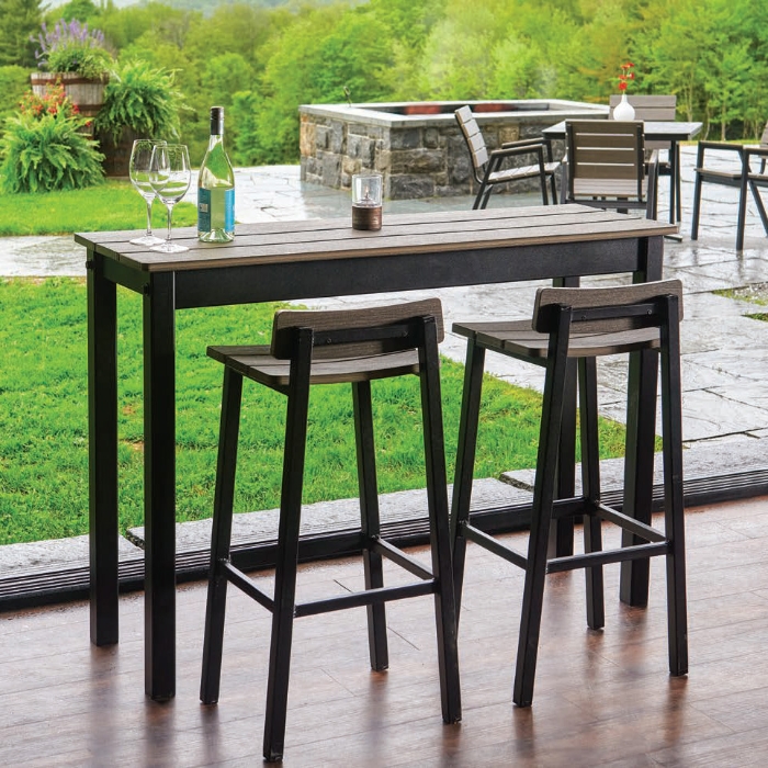 Telescope casual aluminum bar table with marine grade polymer top