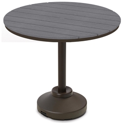 Telescope Casual 48" Round Rustic Polymer Bar Table with 120 lb Pedestal Base - TM80R-4P50