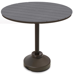Telescope Casual 54" Round Rustic Polymer Bar Table with 120 lb Pedestal Base - TP20R-4P50