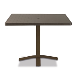 Telescope Casual Aluminum Slat 36" Square Dining Table with Pedestal Base - 3180-TOP-2X20