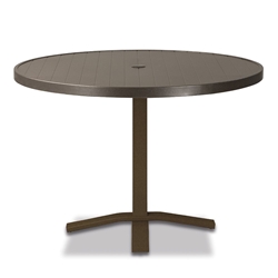 Telescope Casual Aluminum Slat 36" Round Dining Table with Pedestal Base - 3230-TOP-2X20