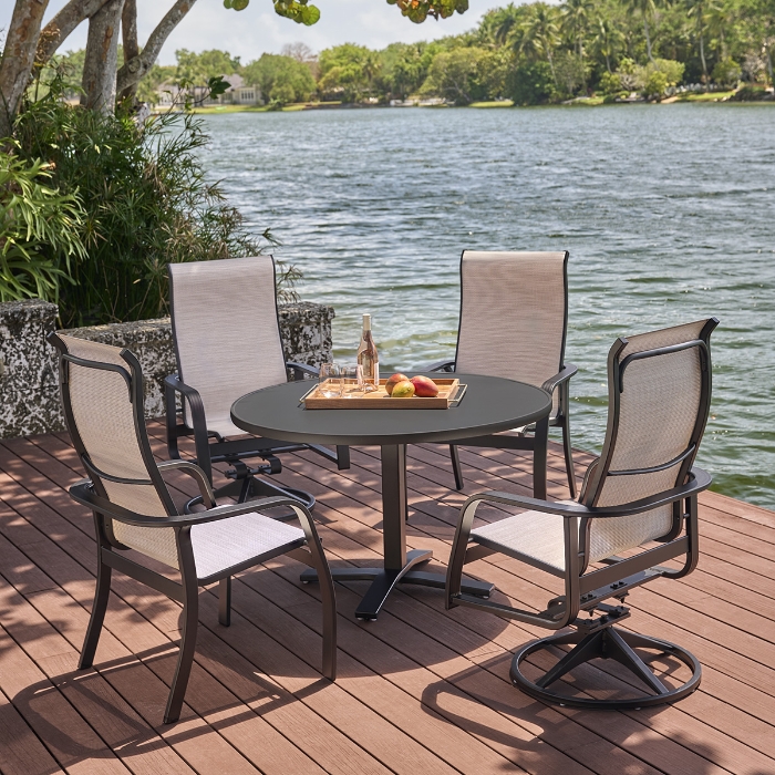 Soho Sling Round Outdoor Dining Set for 4