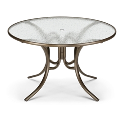 48" Round Glass Top Dining Table 