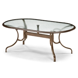 43" by 75" Oval Glass Top Dining Table 