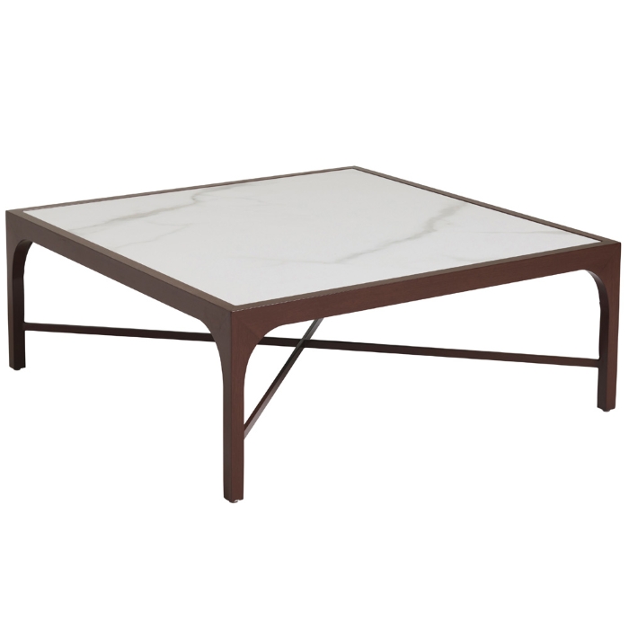 Abaco 42" Square Cocktail Table with Stone Top