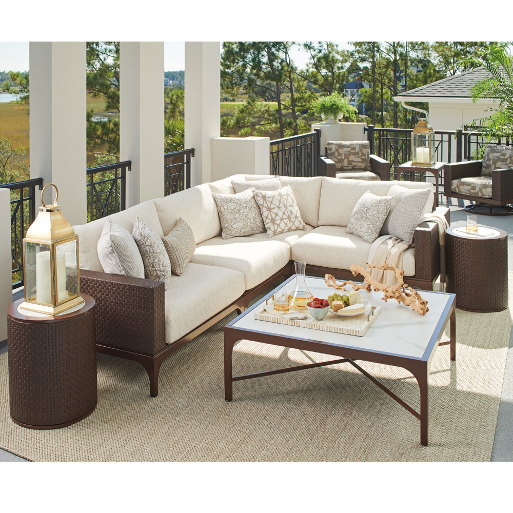 Tommy Bahama Abaco Walnut Wicker Patio Sectional - TB-ABACO-SET1