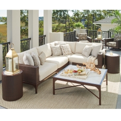 Tommy Bahama Abaco Walnut Wicker Patio Sectional - TB-ABACO-SET1