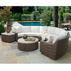 Tommy Bahama Cypress Point Curved Wicker Sectional Set with Boxed Cushions - TB-CYPRESSPOINT-SET2