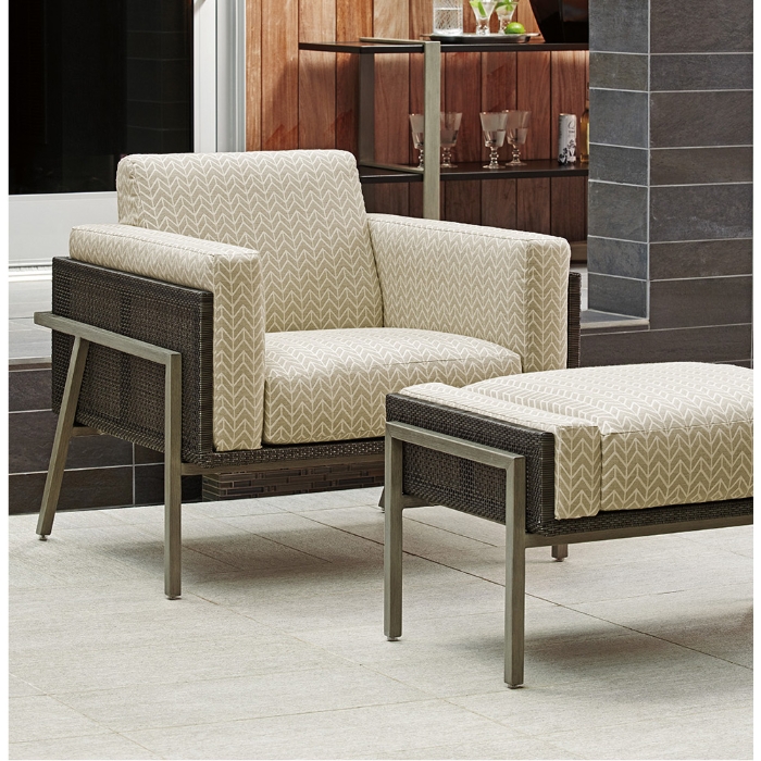 del mar aluminum ottoman with foam cushion