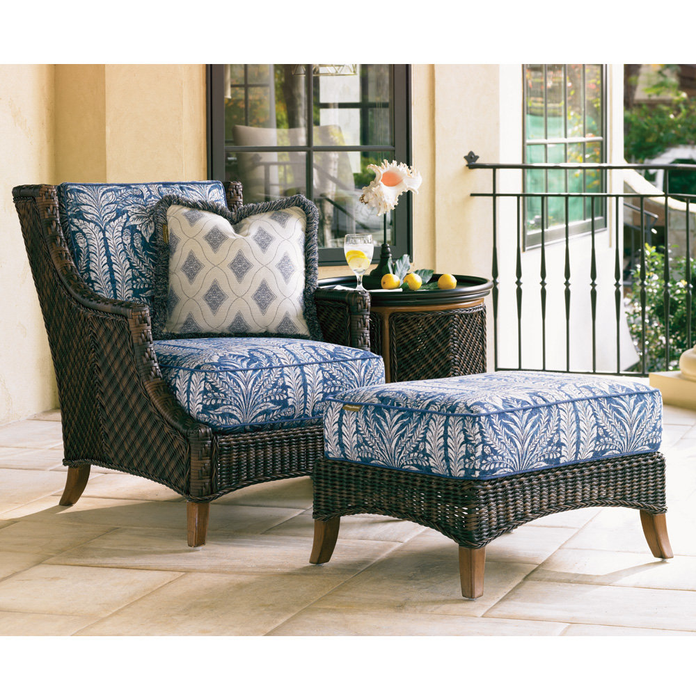 tropical wicker foot rest
