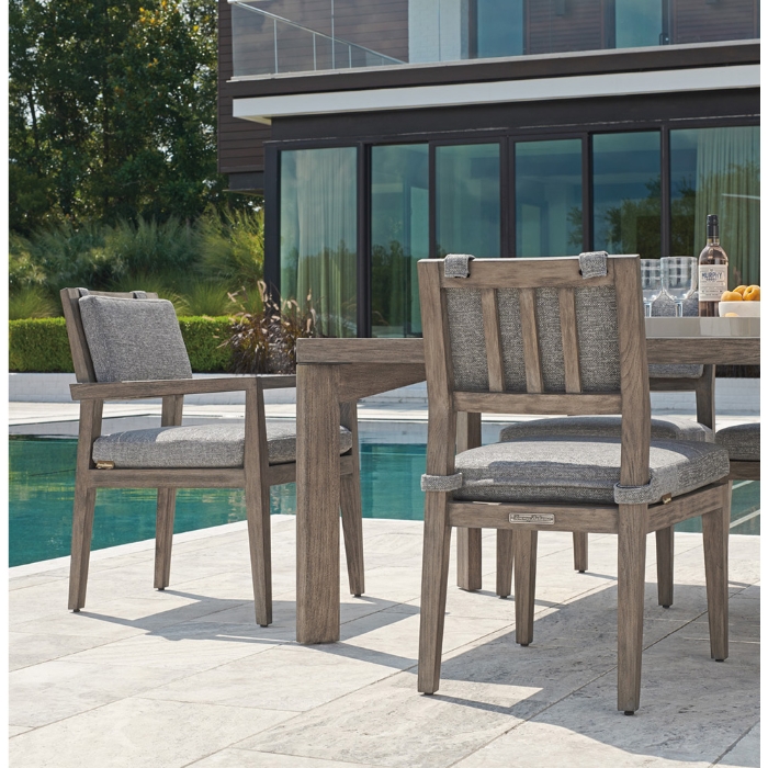 La jolla teak dining chair with foam cushions set