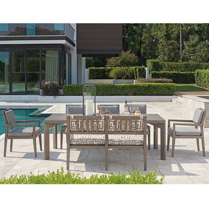 Tommy bahama teak bench with foam cushions