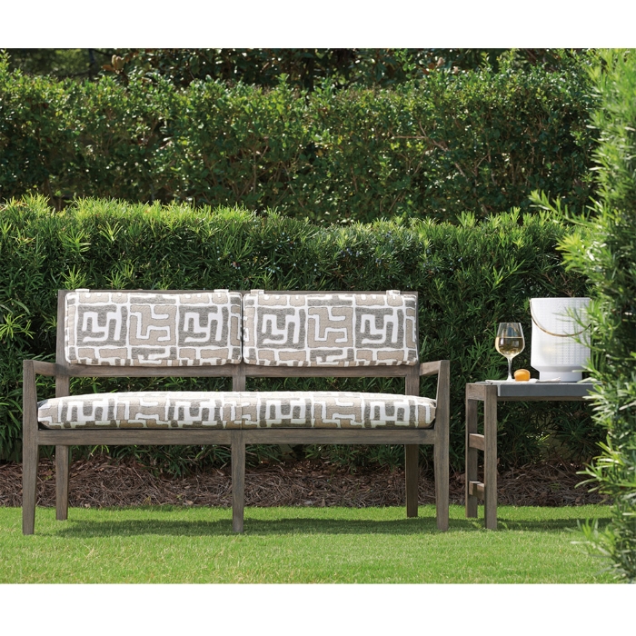 La jolla teak bench with foam cushions