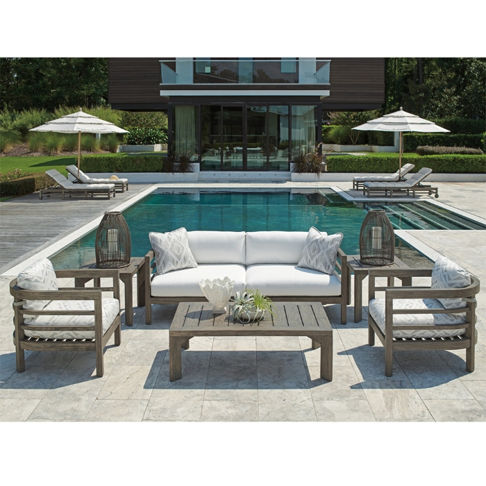 La jolla teak lounge chair with foam cushions