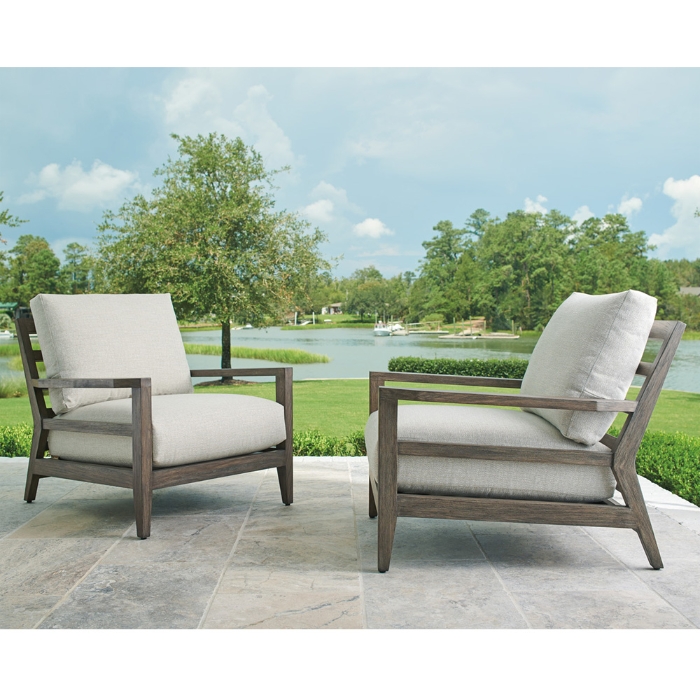 Tommy bahama teak lounge chair with foam cushions set