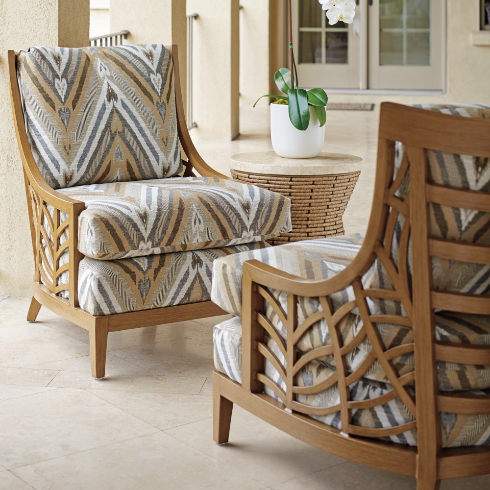 Los Altos Valley View aluminum occasional chair with deep seating cushions