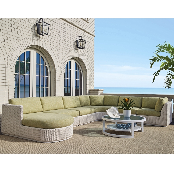 Tommy Bahama Ocean Breeze White Wicker Sectional - TB-OCEANBREEZE-SET3