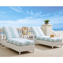 Tommy Bahama Ocean Breeze White Wicker Chaise Lounge Set - TB-OCEANBREEZE-SET7