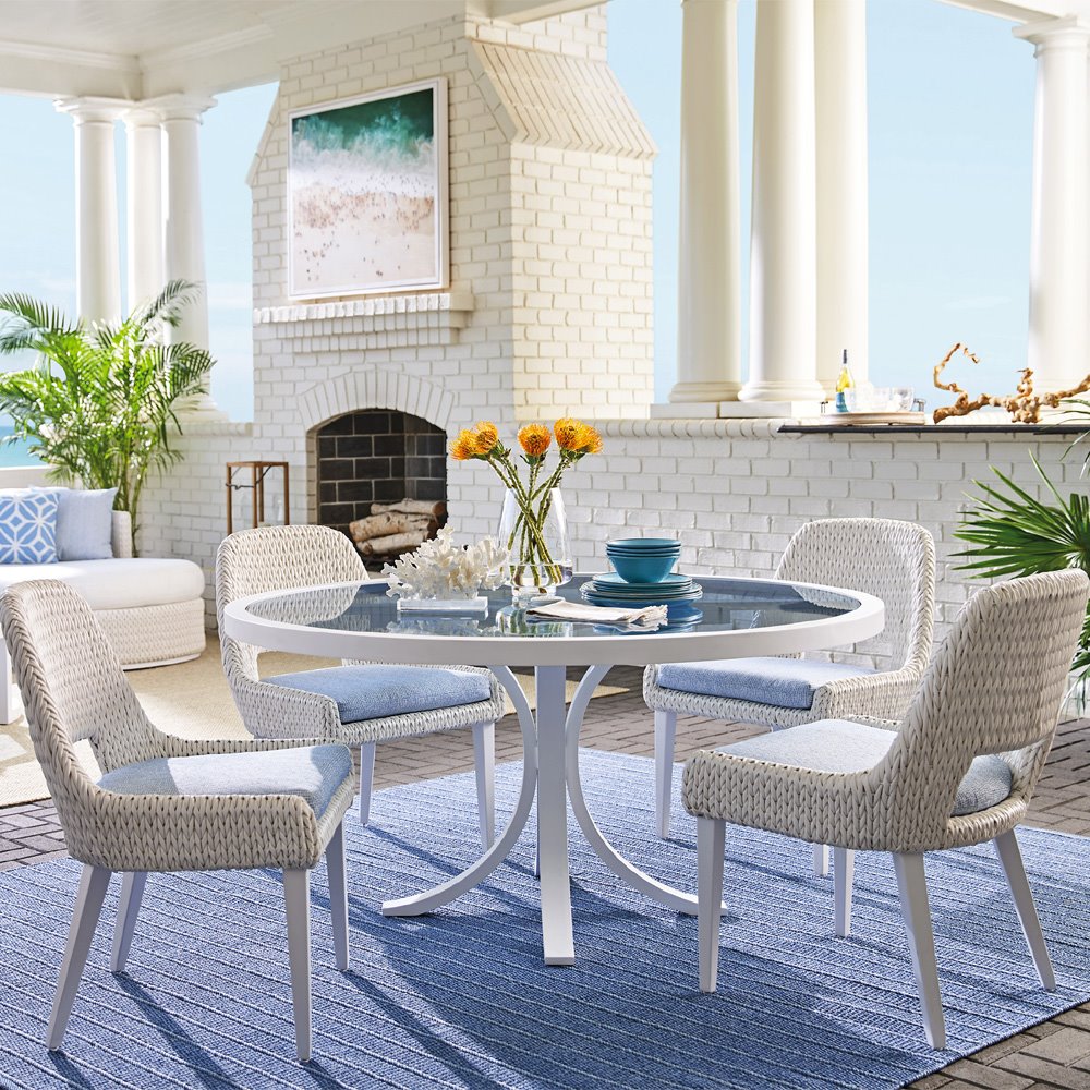 Tommy Bahama Ocean Breeze Round Outdoor Dining Set - TB-OCEANBREEZE-SET8