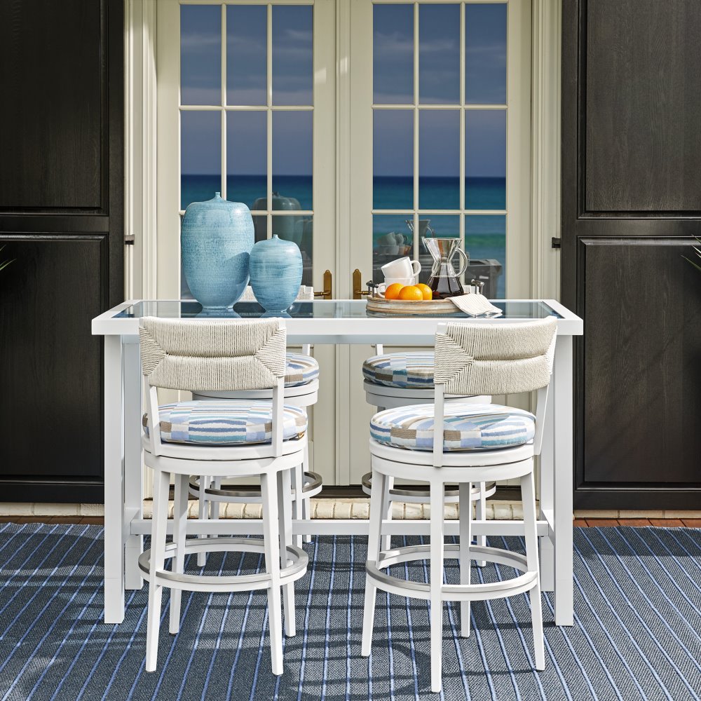 Tommy Bahama Ocean Breeze White Outdoor Bar Set - TB-OCEANBREEZE-SET9