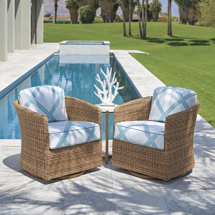Palm Desert Poolside Swivel Occassional Chair set 8