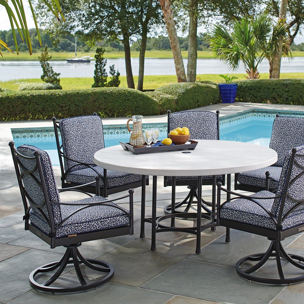 faux stone top dining table