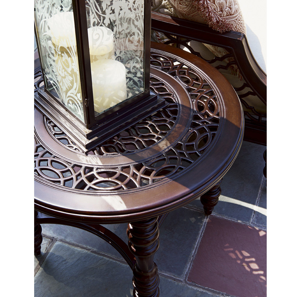 cast aluminum end table