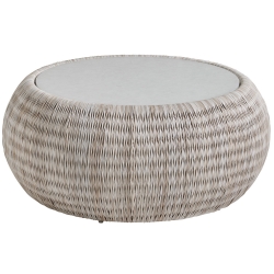 Tommy Bahama Seabrook 40" Round Cocktail Table with Glass Top - 3430-943C